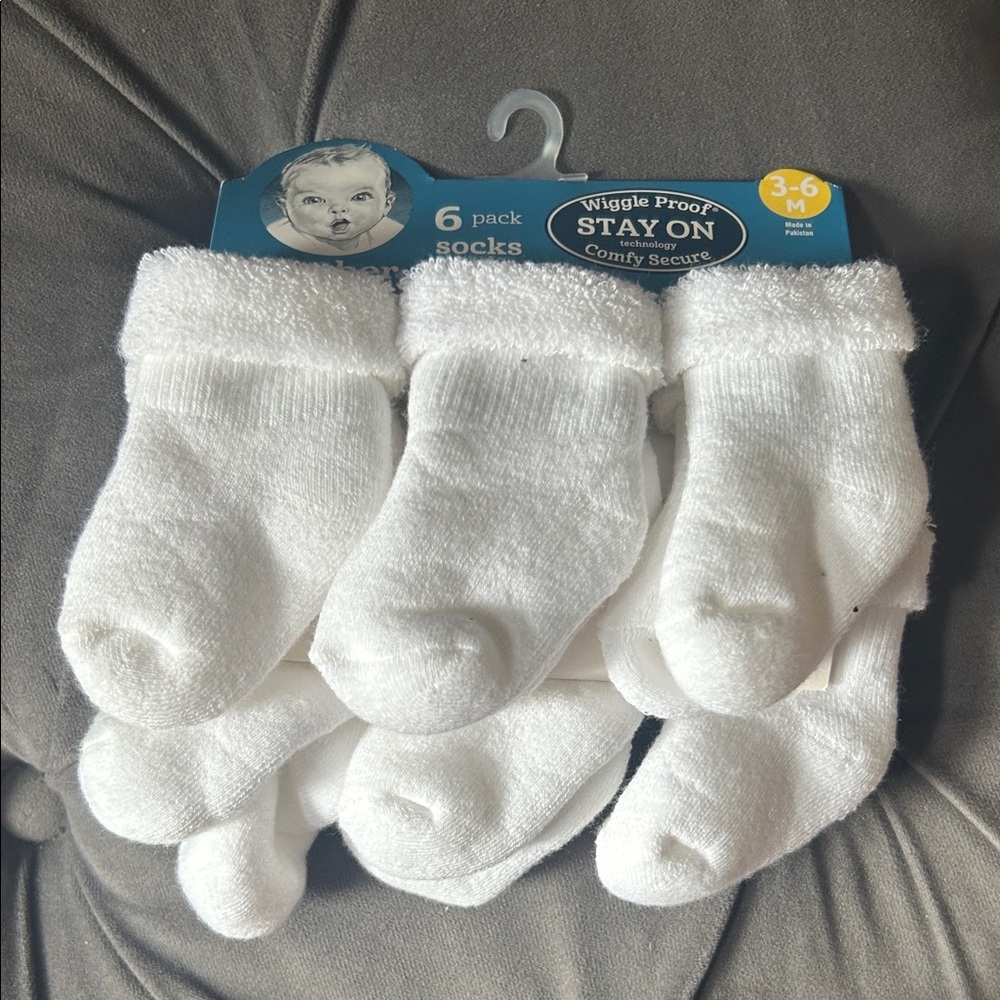 Gerber Soft White Infant Socks 6-Pack